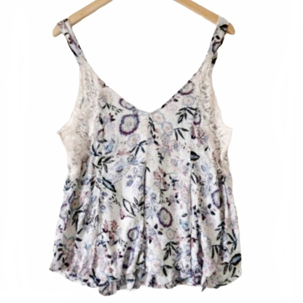 Free‎ people infinite love cami multi floral eyelash lace tank top - Picture 6 of 9